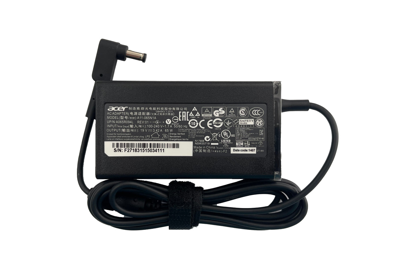 CARGADOR ACER 65W 19V 3.42A 5.5*1.7